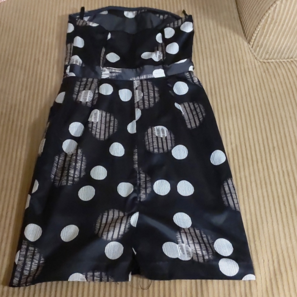 Mini Satin Strapless Dress - Picture 2 of 6